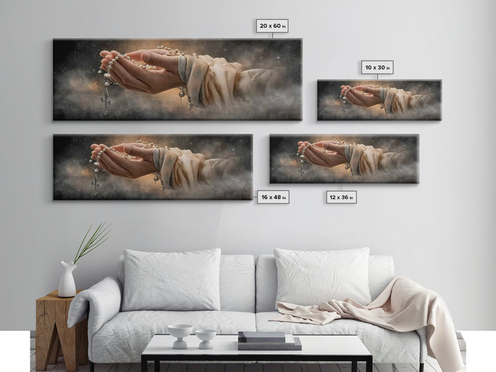 Graceful Prayer Bloom – Framed Canvas Print – Christian Art – Christian Wall Art – Panoramic Print – Christian Painting – Christmas Wall Ar