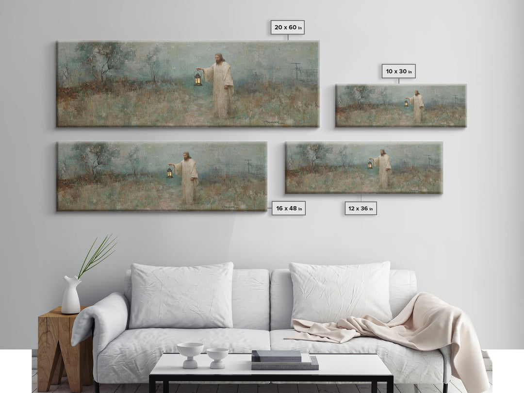 Dawn Of Peace – Framed Canvas Print – Christian Art – Jesus Painting – Panoramic Art – Christian Canvas – Vintage Christian Art