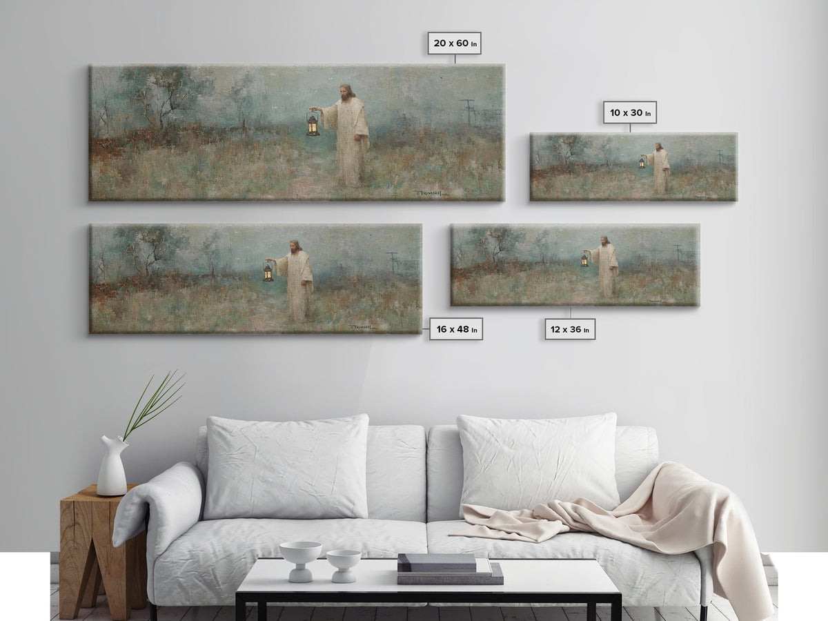 Dawn Of Peace – Framed Canvas Print – Christian Art – Jesus Painting – Panoramic Art – Christian Canvas – Vintage Christian Art