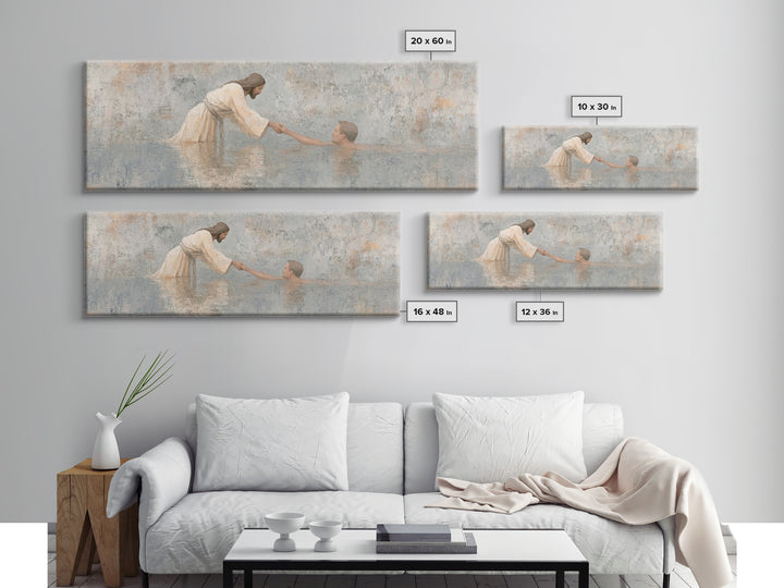 Guiding Hand – Framed Canvas Print – Jesus Painting – Christian Wall Art – Panoramic Painting – Christian Art Canvas – Christian Gift