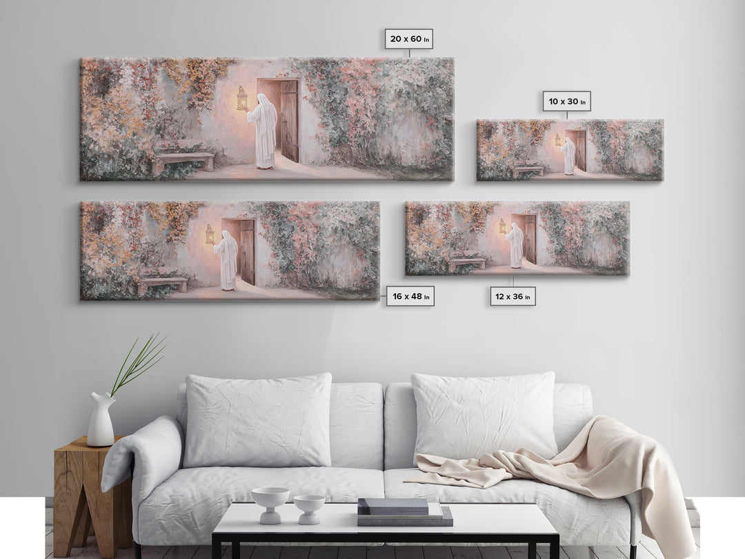 Olive Grove Mercy | Framed Canvas Print | Christian Art | Jesus Painting | Panoramic Art | Christian Decor | Christian Gift | Large Christi