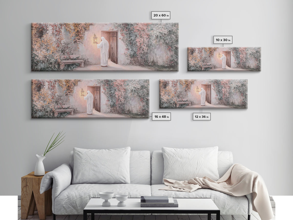 Olive Grove Mercy | Framed Canvas Print | Christian Art | Jesus Painting | Panoramic Art | Christian Decor | Christian Gift | Large Christi