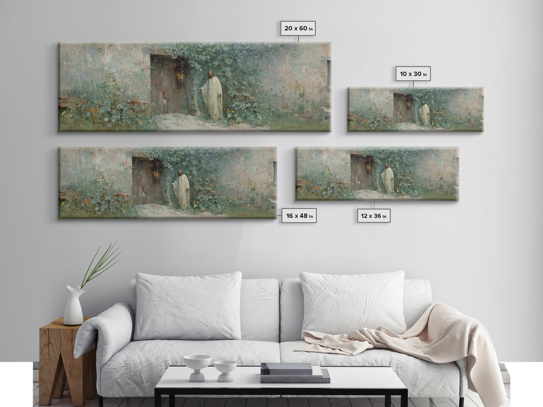 Doorway Of Grace – Framed Canvas Print – Christian Art – Jesus Painting – Panoramic Art – Christian Decor – Christian Gift – Large Christia