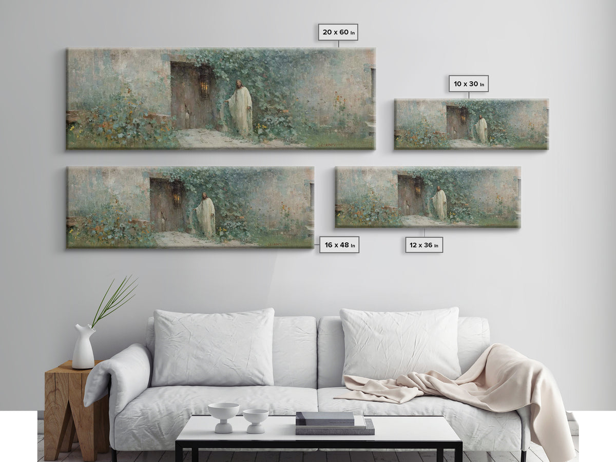 Doorway Of Grace – Framed Canvas Print – Christian Art – Jesus Painting – Panoramic Art – Christian Decor – Christian Gift – Large Christia