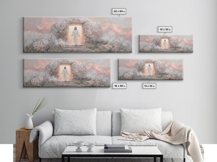 Gate Of Glory | Framed Canvas Print | Panoramic Art | Christian Paintings | Christian Art Canvas | Jesus Art Print | Christmas Wall Art