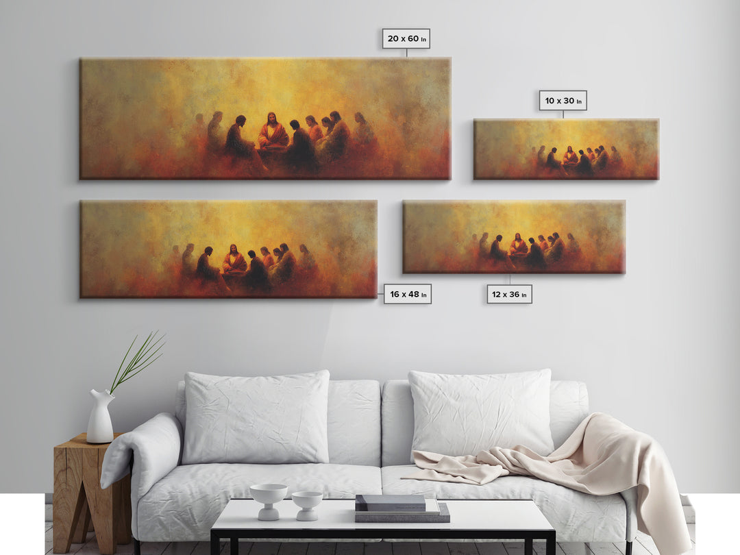 Supper Of Hope – Framed Canvas Print – Panoramic Art – Christian Painting – Christian Art Canvas – Jesus Wall Art – Christian Christmas Art
