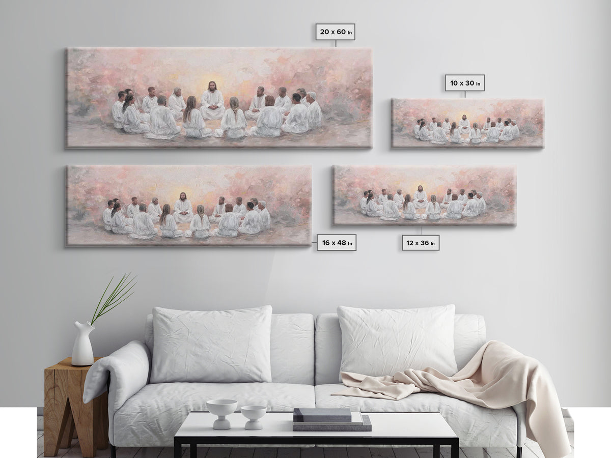 Circle Of Peace | Framed Canvas Print | Extra Wide Art | Christian Wall Art | Christian Art Canvas | Christian Painting | Jesus Art Print