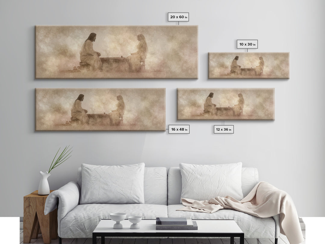 Well Of Mercy – Framed Canvas Print – Panoramic Painting – Christian Art Canvas – Jesus Painting – Christian Wall Art – Christian Art Work