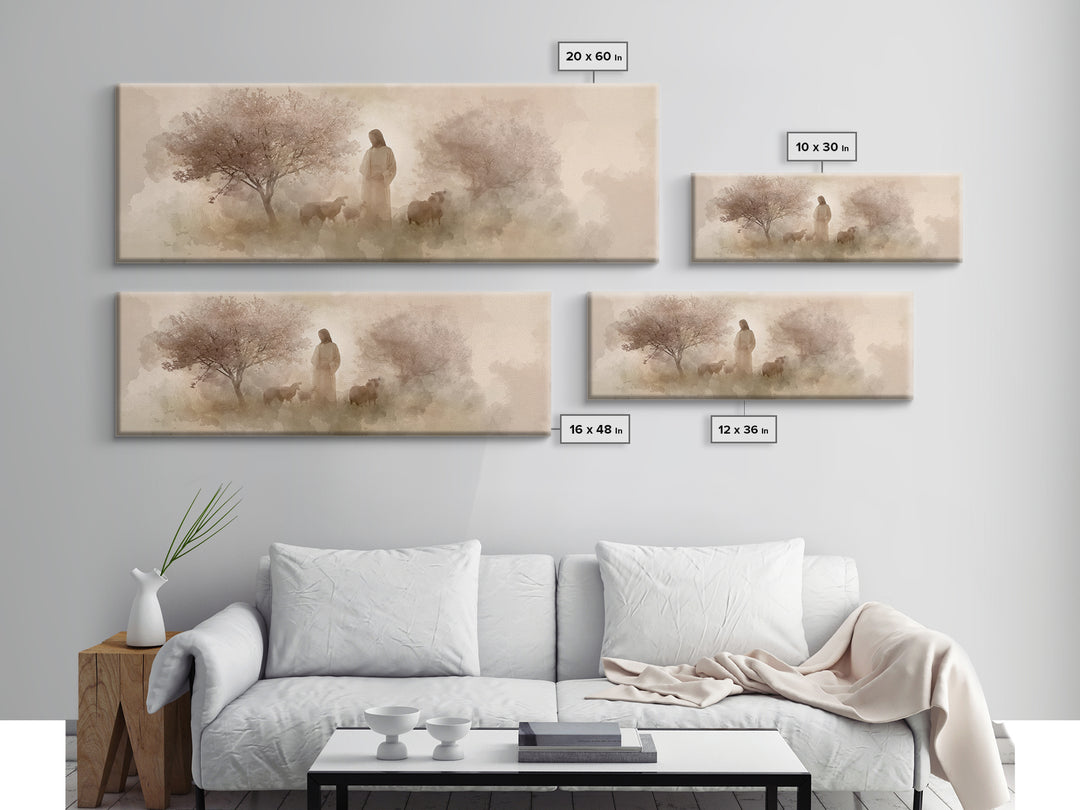 Blossoms Of Peace – Framed Canvas Print – Panoramic Print – Christian Art Canvas – Christian Wall Art – Jesus Painting – Christian Gift