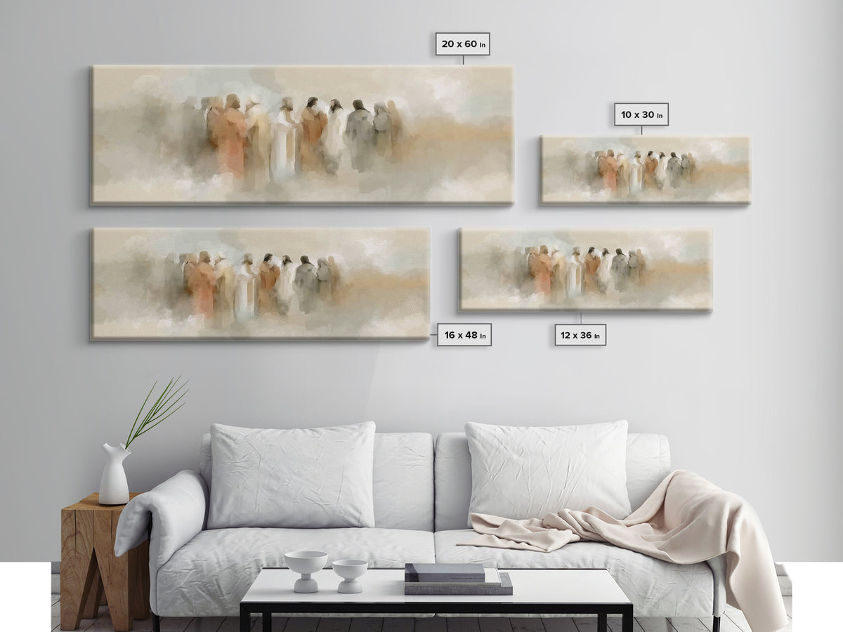 Clouds of Majesty | Framed Canvas Print | Christian Wall Art | Jesus Painting | Panoramic Wall Art | Christian Art Canvas | Vintage Christi