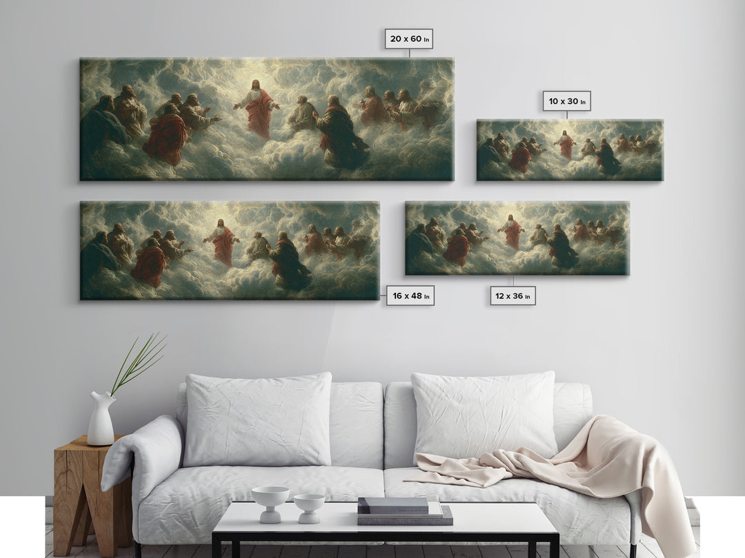 Sacred Mountain Light - Framed Canvas Print - Christian Wall Art - Jesus Painting - Panoramic Frame - Christian Art Canvas - Christian Chri