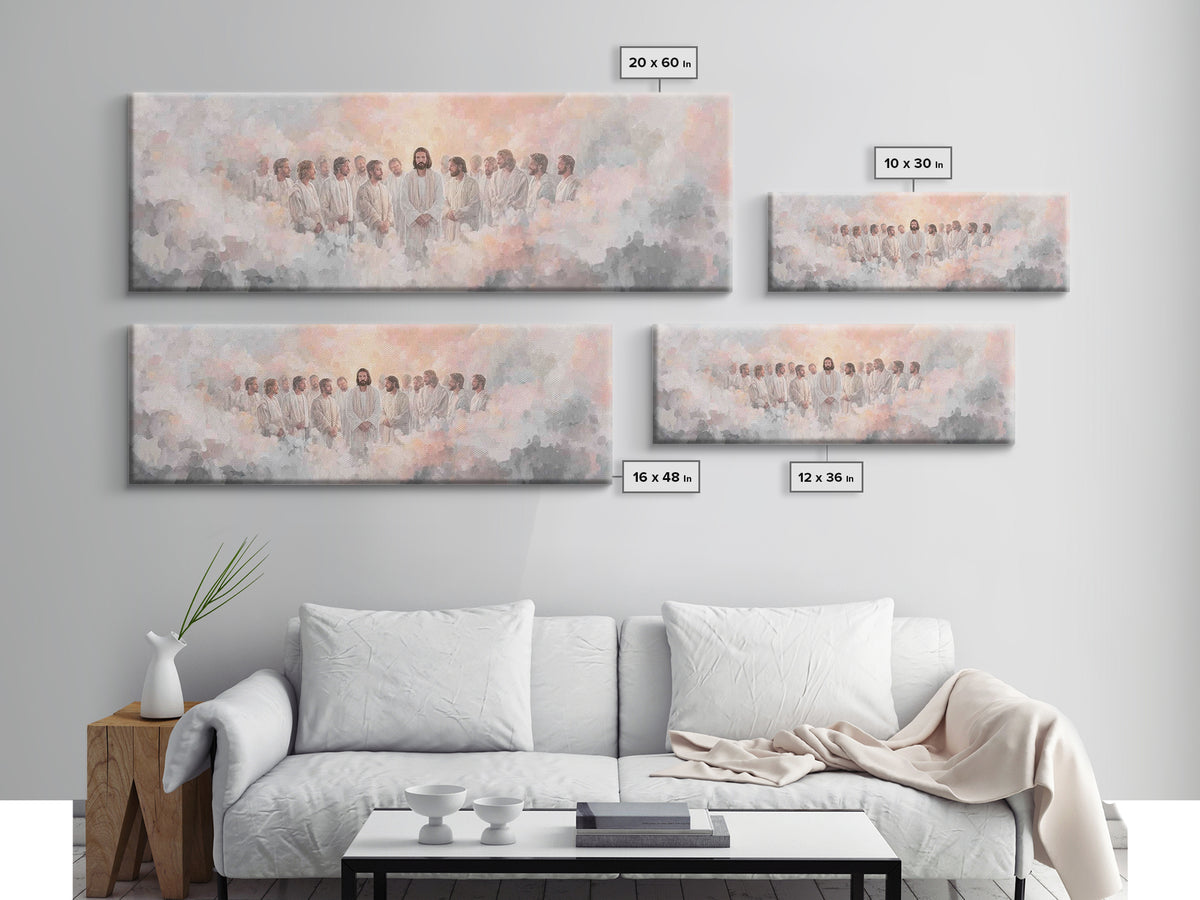 Celestial Assembly – Framed Canvas Print – Christian Wall Art – Panoramic Painting – Jesus Painting – Christian Art Canvas – Large Christia