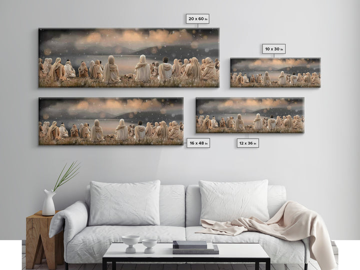 Twilight Disciples | Framed Canvas Print | Christian Wall Art | Panoramic Print | Jesus Painting | Christian Art Canvas | Moody Christian A