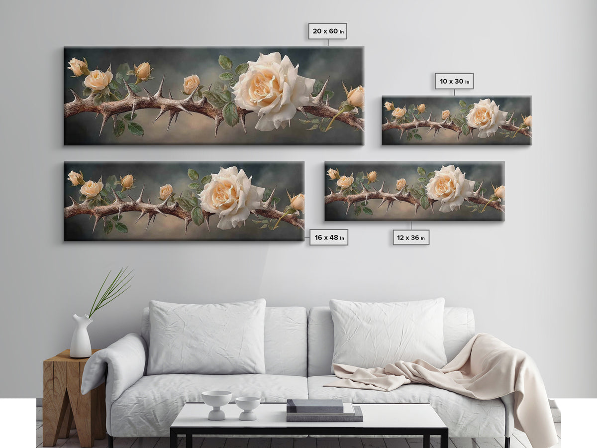Crown Of Mercy – Framed Canvas Print – Christian Wall Art – Christian Art Canvas – Panoramic Art – Christian Painting – Christian Art