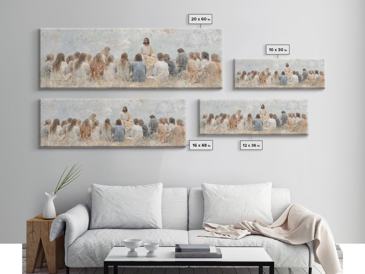 Desert Morning Calm – Framed Canvas Print – Christian Art – Panoramic Wall Art – Jesus Painting – Christian Art Canvas – Christmas Art Prin