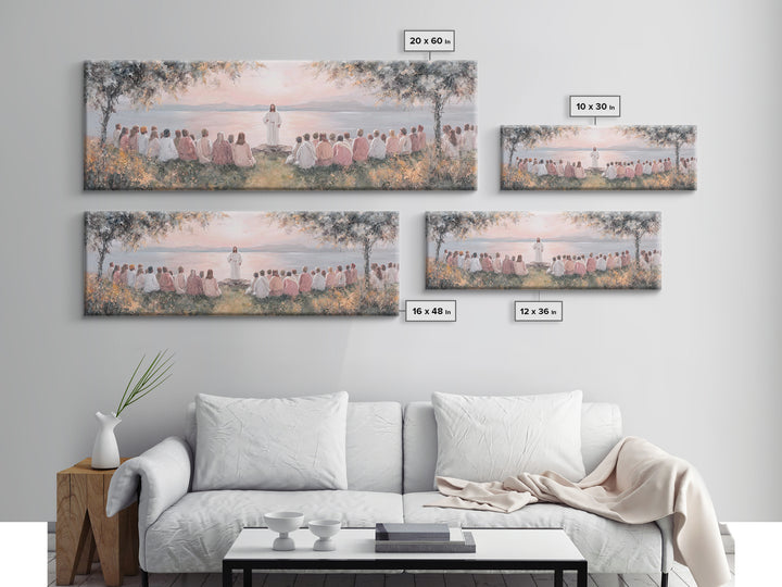 Twilight Of Blessings | Framed Canvas Print | Christian Art Work | Panoramic Art | Jesus Painting Canvas | Christian Christmas Decor | Chri