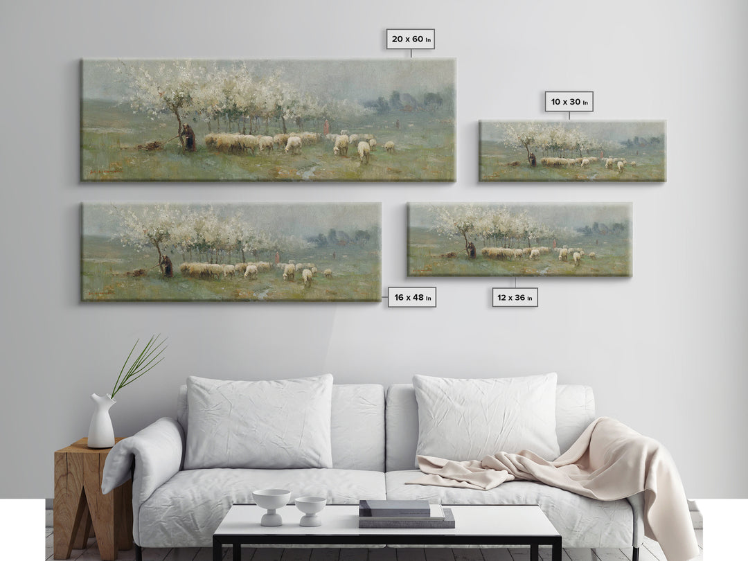 Fields Of Stillness | Framed Canvas Print | Panoramic Frame | Christian Art Work | Jesus Painting Canvas | Christian Decorations | Christia