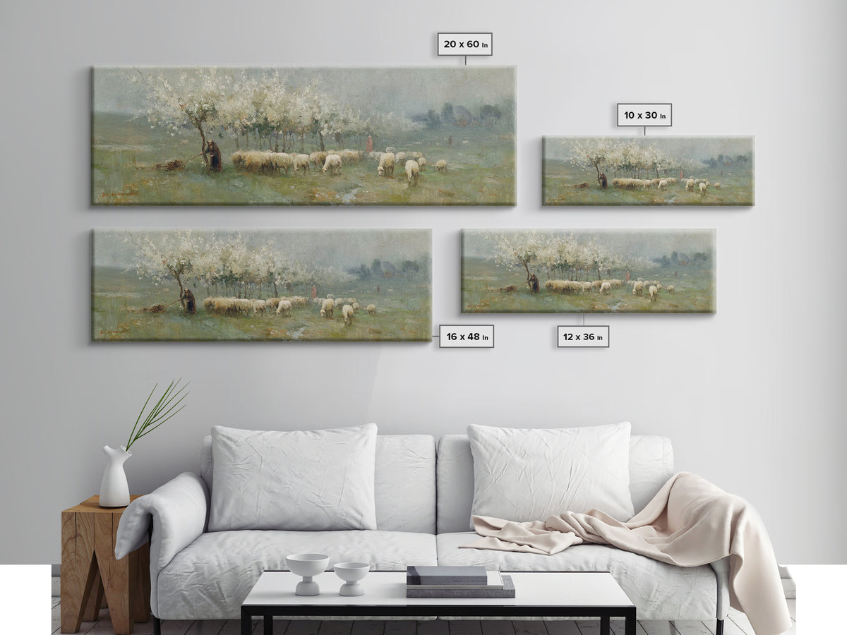 Fields Of Stillness | Framed Canvas Print | Panoramic Frame | Christian Art Work | Jesus Painting Canvas | Christian Decorations | Christia
