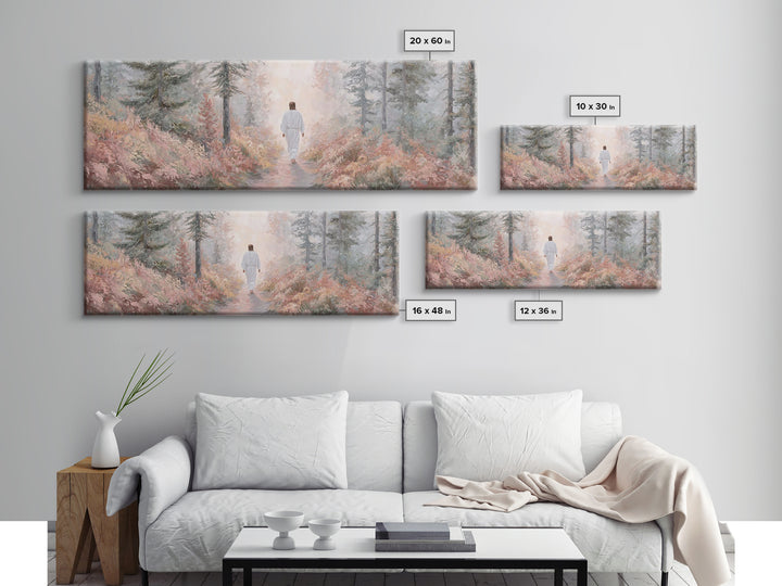 Light Of The Way, Framed Canvas Print, Panoramic Wall Art, Christian Art Canvas, Jesus Painting, Christian Christmas Art, Christian Wall Ar
