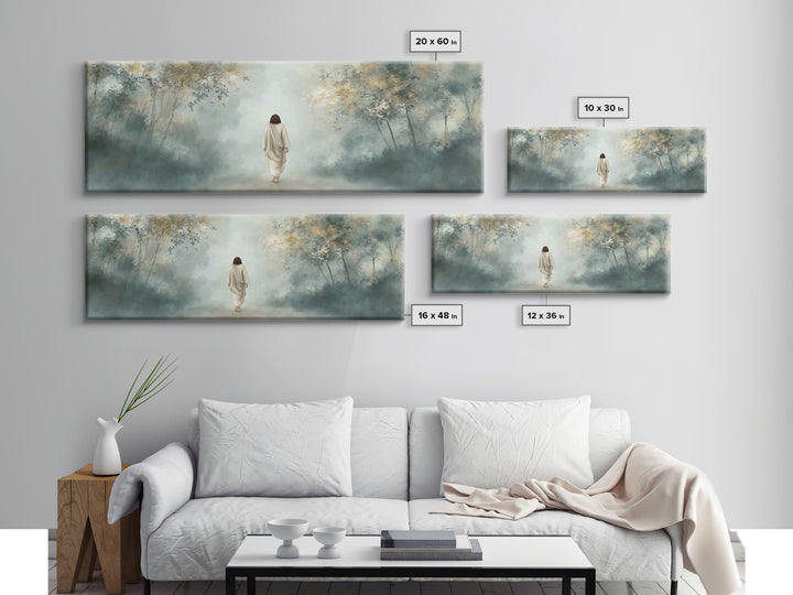 Path Of Peace | Framed Canvas Print | Extra Wide Art | Christian Wall Art | Jesus Art Print | Christian Art Canvas | Christmas Art