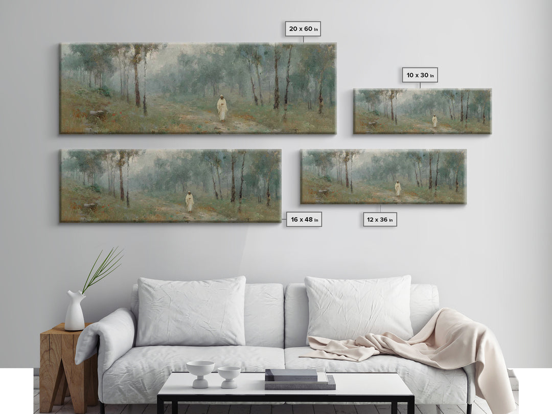 Forest Of Mercy - Framed Canvas Print - Panoramic Painting - Christian Wall Art - Jesus Painting - Christian Art Work - Christmas Art