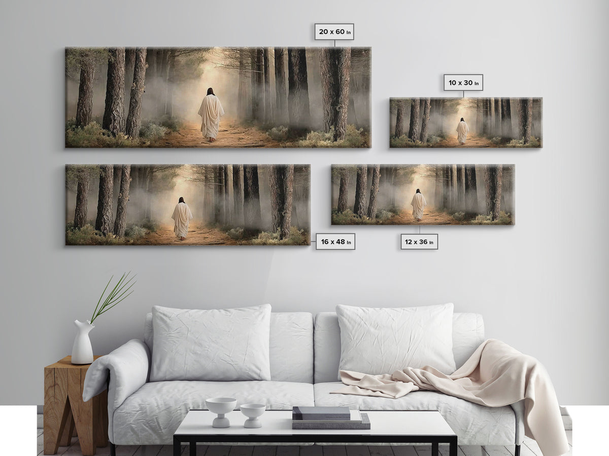 Walk In Holiness – Framed Canvas Print – Panoramic Frame – Christian Art Print – Jesus Painting – Christian Wall Art – Christmas Art