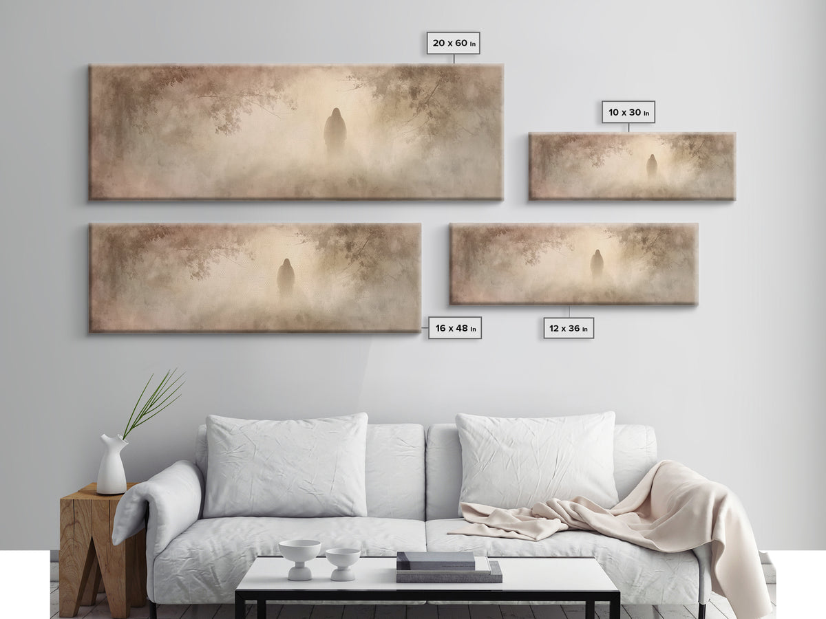 Radiant Stillness – Framed Canvas Print – Panoramic Painting – Christian Art – Jesus Painting – Christian Wall Art – Christmas Art