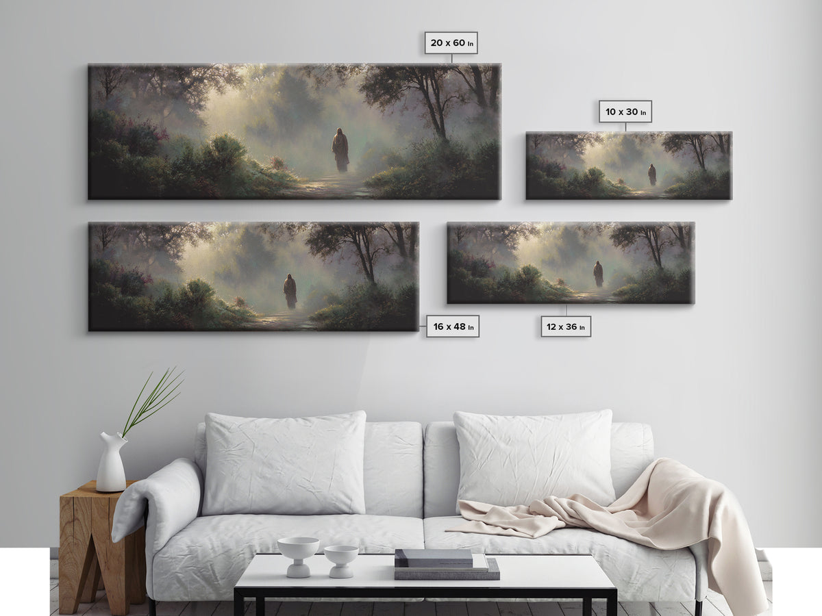 Light Through Eden – Framed Canvas Print – Panoramic Wall Art – Christian Art Canvas – Jesus Painting – Christian Art – Christian Christmas