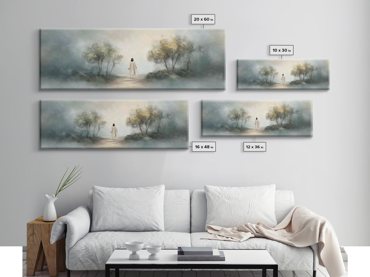 Whispers Of Heaven, Framed Canvas Print, Panoramic Art, Christian Wall Art, Jesus Art Print, Christian Art Canvas, Christmas Art