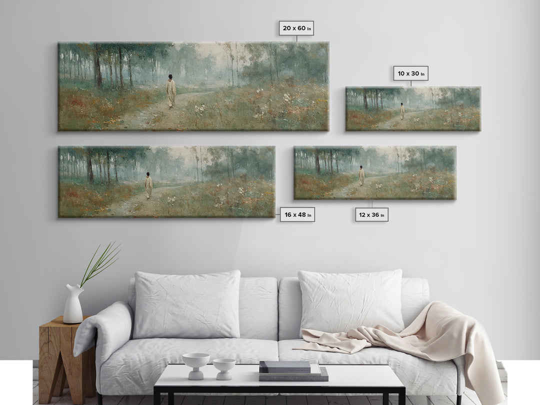 Path Of Refuge – Framed Canvas Print – Extra Wide Art – Christian Paintings – Jesus Canvas Art – Christian Wall Art – Christmas Art