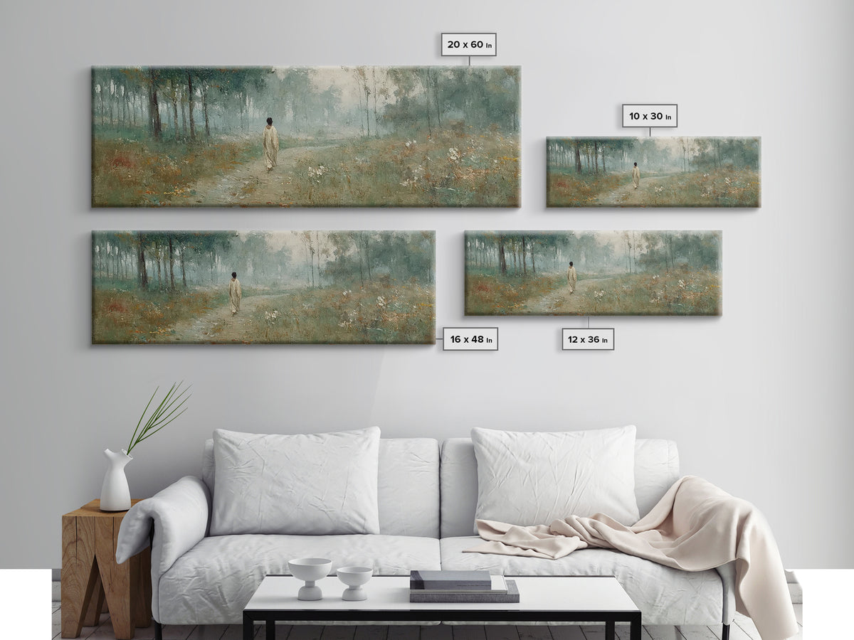 Path Of Refuge – Framed Canvas Print – Extra Wide Art – Christian Paintings – Jesus Canvas Art – Christian Wall Art – Christmas Art