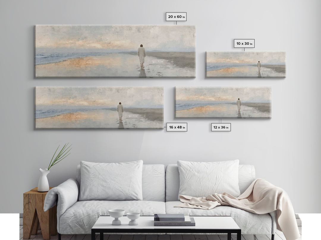 Heaven’s Footsteps – Framed Canvas Print – Panoramic Art – Christian Art Work – Jesus Art Print – Christian Wall Art – Christmas Art