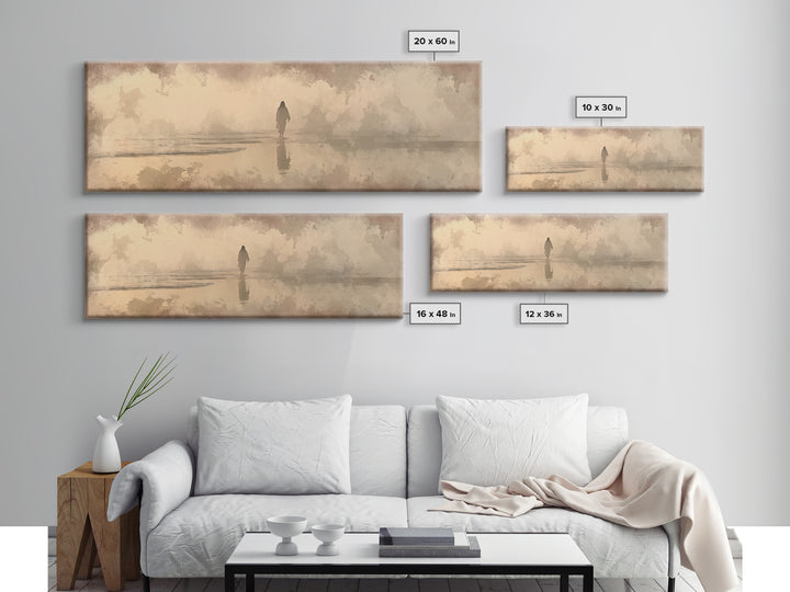 Desert Dawn Path – Framed Canvas Print – Christian Wall Art – Jesus Painting – Panoramic Art – Christian Art Canvas – Christmas Art