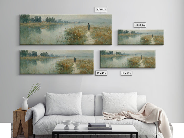 Valley Of Peace | Framed Canvas Print | Christian Art Canvas | Panoramic Art | Jesus Painting | Christian Wall Art | Christmas Art