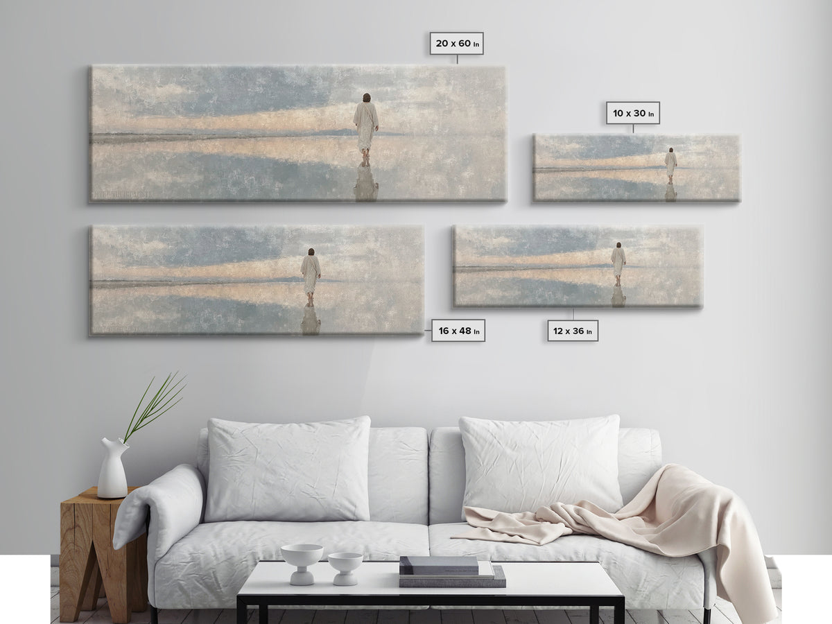 Evening Promise – Framed Canvas Print – Christian Art Canvas – Panoramic Wall Art – Jesus Painting – Christian Wall Art – Christmas Art
