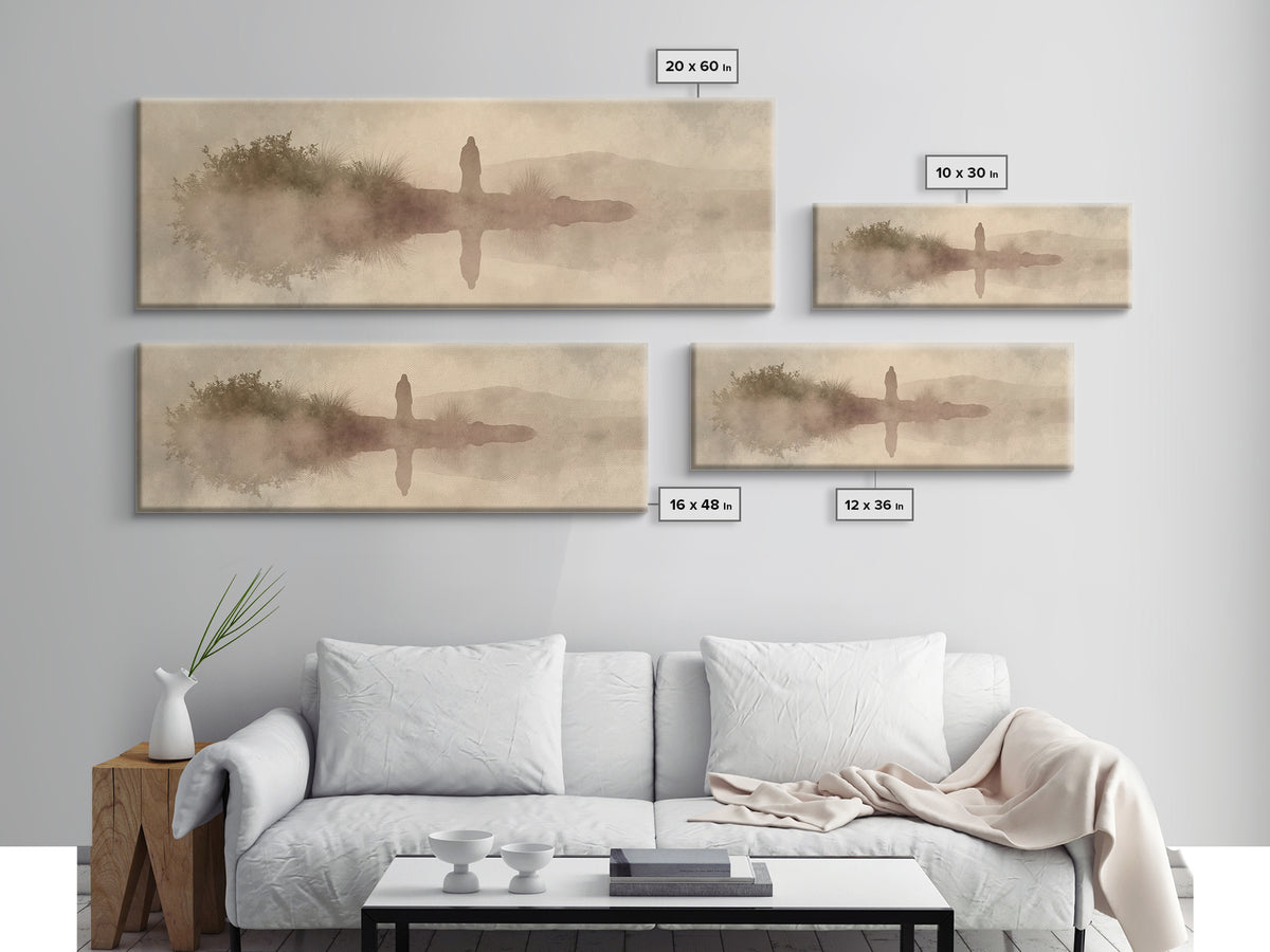 Horizon Of Light | Framed Canvas Print | Panoramic Art | Christian Art Canvas | Jesus Painting | Christian Wall Art | Christmas Art