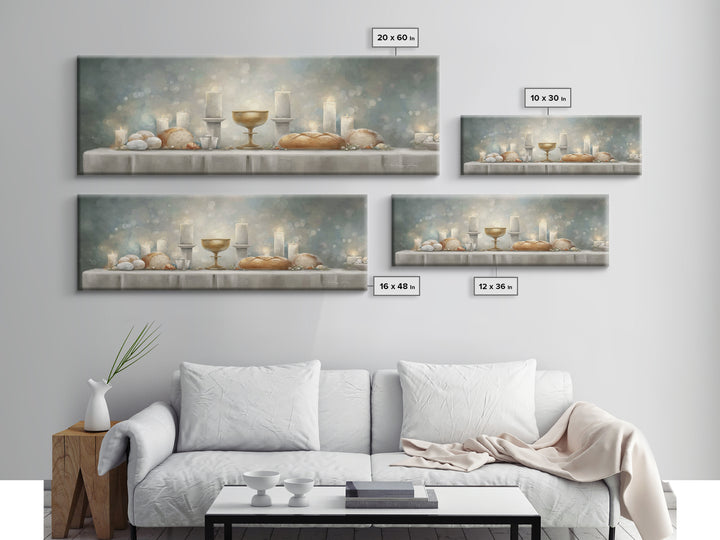 Table Of Covenant, Framed Canvas Print, Panoramic Wall Art, Christian Art Canvas, Christian Wall Art, Christian Christmas Art, Christian De