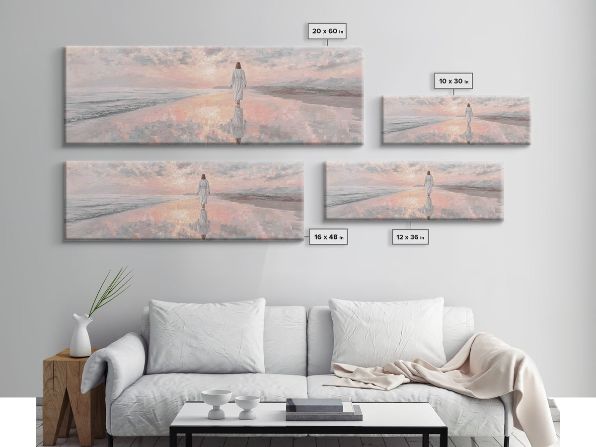 Reflections Of Grace, Framed Canvas Print, Christian Art Canvas, Panoramic Painting, Jesus Painting, Christian Wall Art, Christmas Art