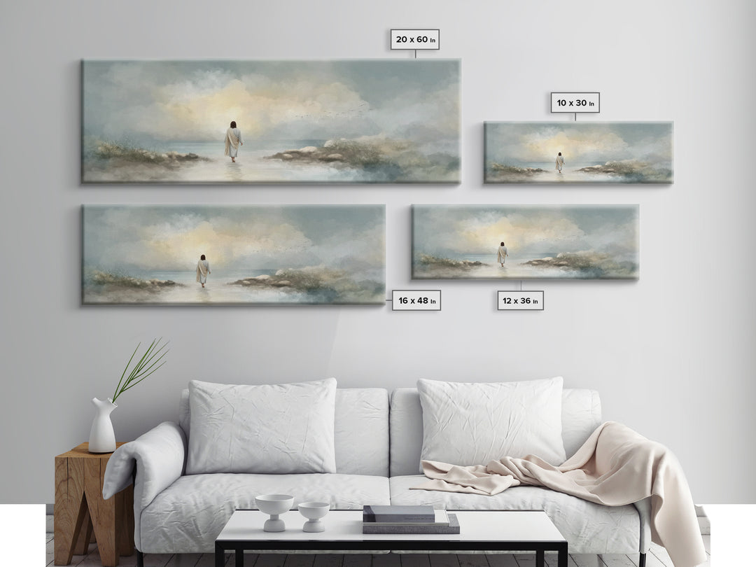 Beacon Of Dawn – Framed Canvas Print – Panoramic Art – Christian Wall Art – Christian Art Canvas – Jesus Painting – Christian Christmas Art