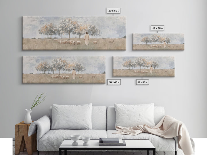 Orchard Of Mercy | Framed Canvas Print | Panoramic Painting | Christian Art Canvas | Christian Wall Art | Jesus Painting | Christmas Art