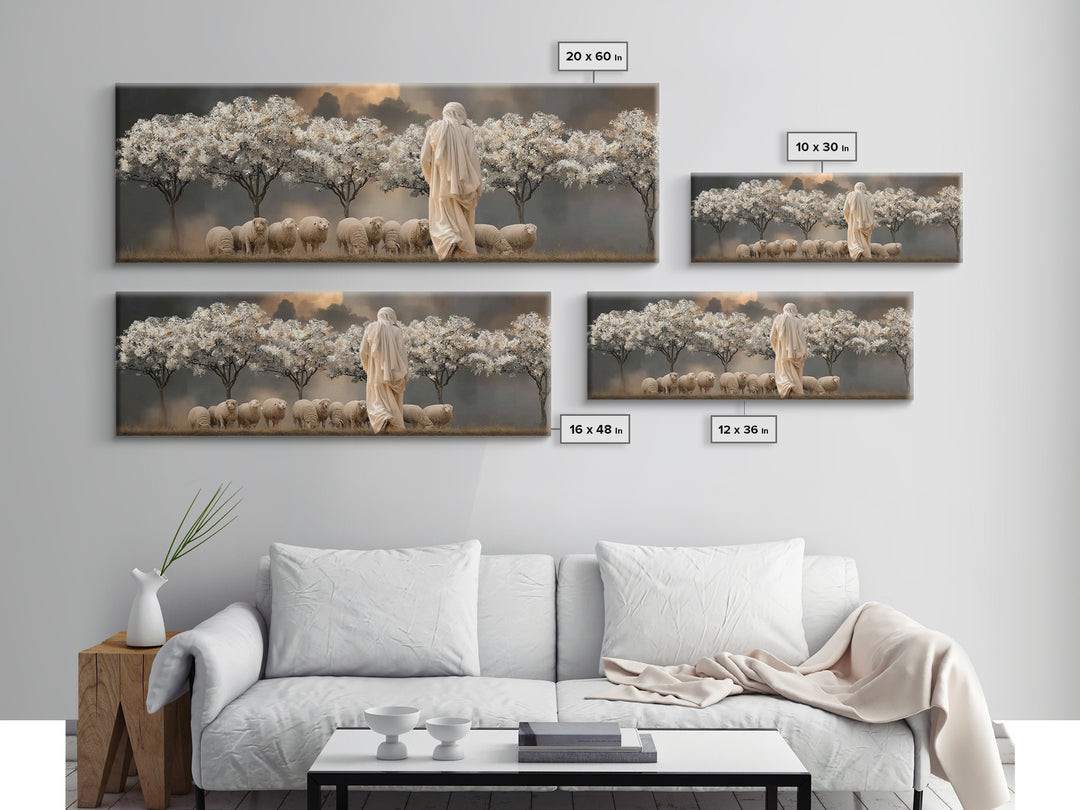 Twilight Orchard Calling | Framed Canvas Print | Panoramic Print | Christian Art Canvas | Christian Wall Art | Jesus Painting | Christmas A
