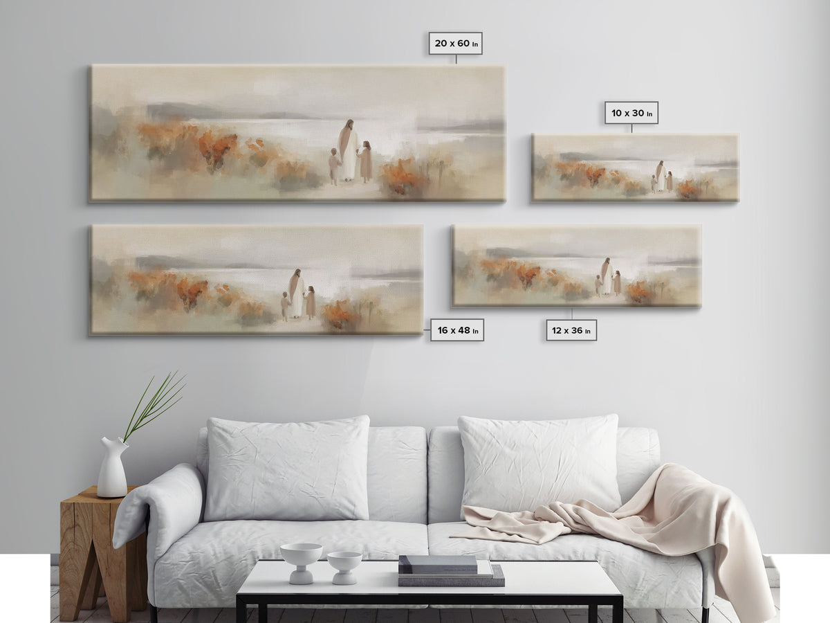 Fields Of Comfort | Framed Canvas Print | Panoramic Wall Art | Christian Art Canvas | Jesus Painting | Christian Art | Christian Gift Ideas