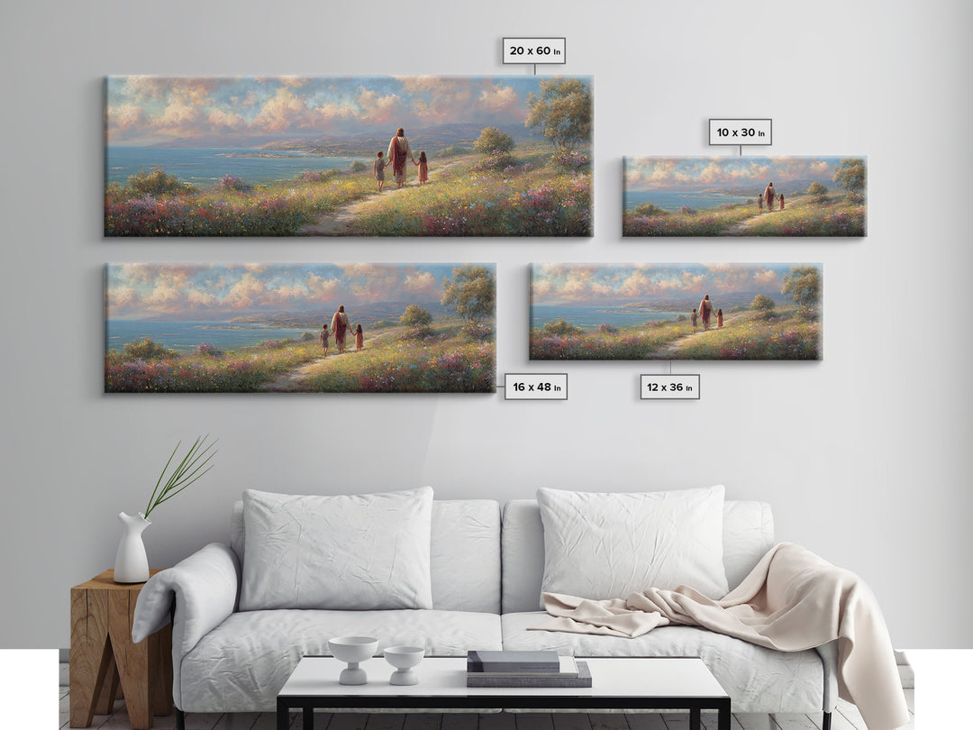Guided By Grace, Framed Canvas Print, Panoramic Art, Jesus Painting Canvas, Christian Wall Art, Christian Art, Christian Gift Ideas