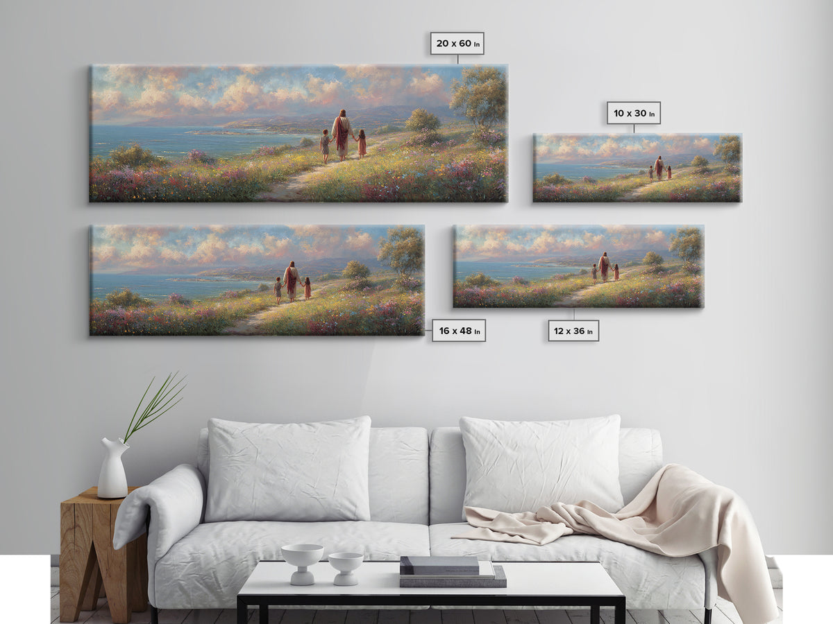 Guided By Grace, Framed Canvas Print, Panoramic Art, Jesus Painting Canvas, Christian Wall Art, Christian Art, Christian Gift Ideas
