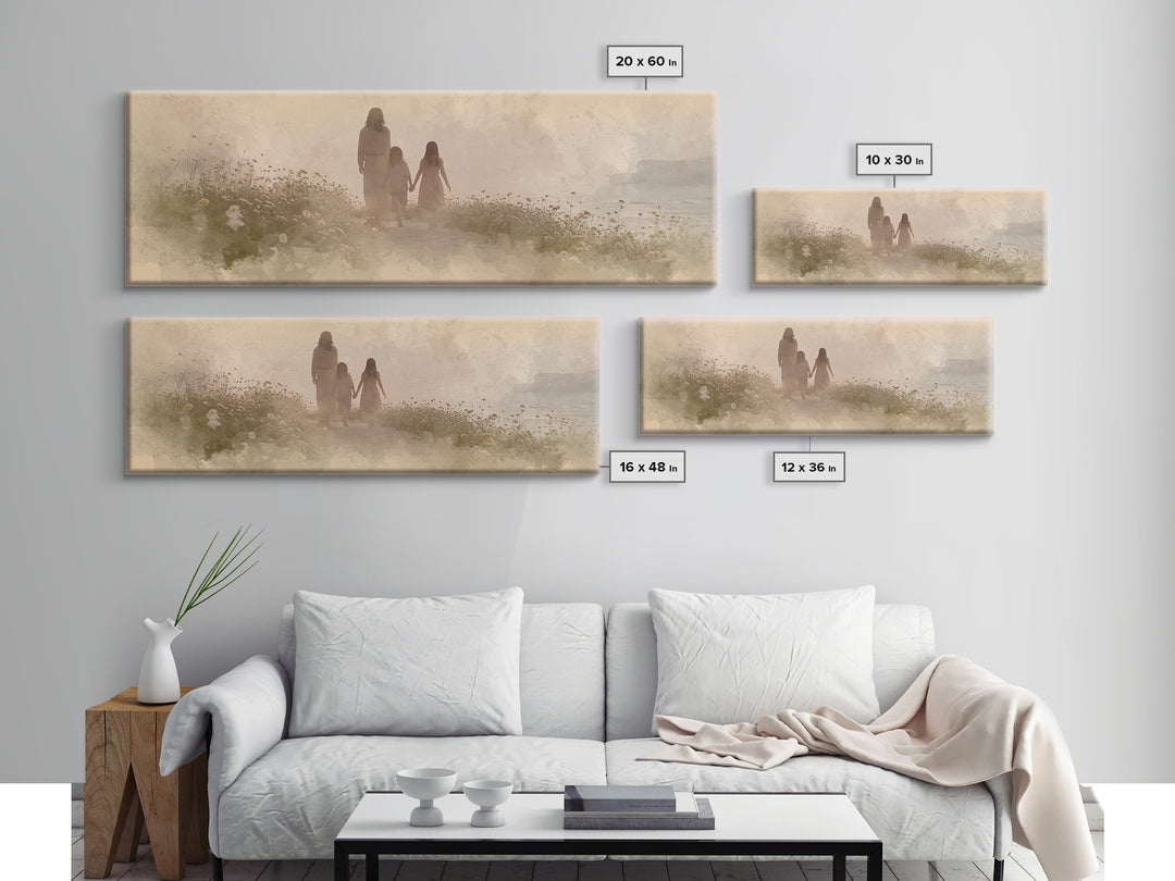 Ocean Ridge Blessing | Framed Canvas Print | Panoramic Painting | Christian Art Canvas | Jesus Painting | Christian Wall Art | Christian De