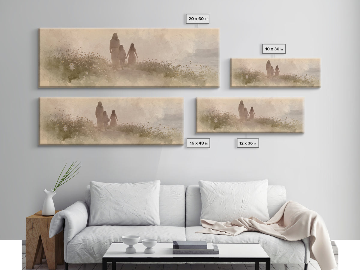 Ocean Ridge Blessing | Framed Canvas Print | Panoramic Painting | Christian Art Canvas | Jesus Painting | Christian Wall Art | Christian De