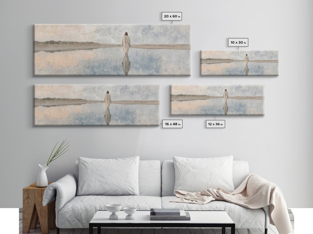 Path Of Peace – Framed Canvas Print – Panoramic Art – Christian Wall Art – Jesus Painting – Christian Art Canvas – Christian Decor
