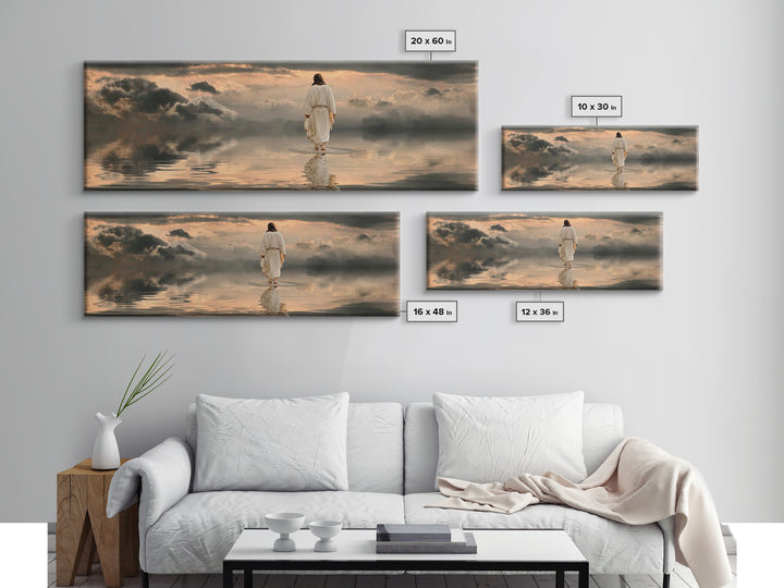 Silent Redeemer | Framed Canvas Print | Panoramic Painting | Christian Wall Art | Jesus Canvas Art | Christian Art Print | Christian Decor