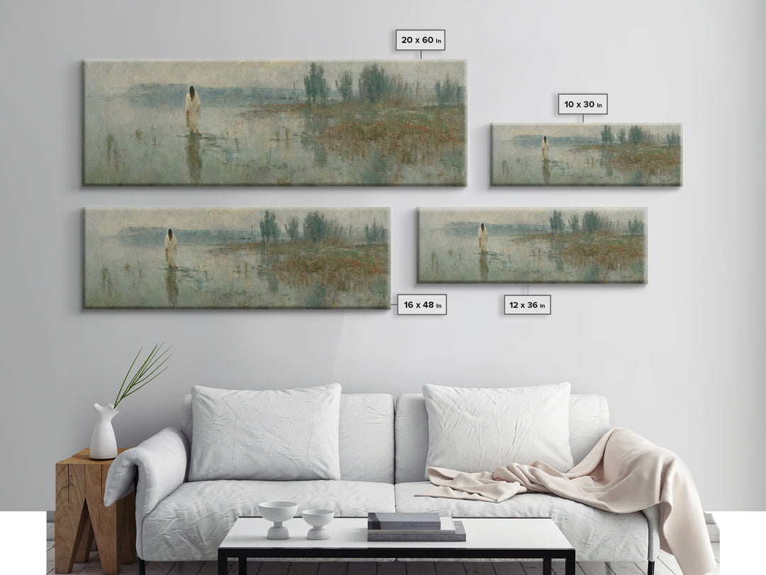 Divine Reflection – Framed Canvas Print – Extra Wide Art – Christian Art Print – Jesus Canvas Art – Christian Gift – Christmas Wall Art
