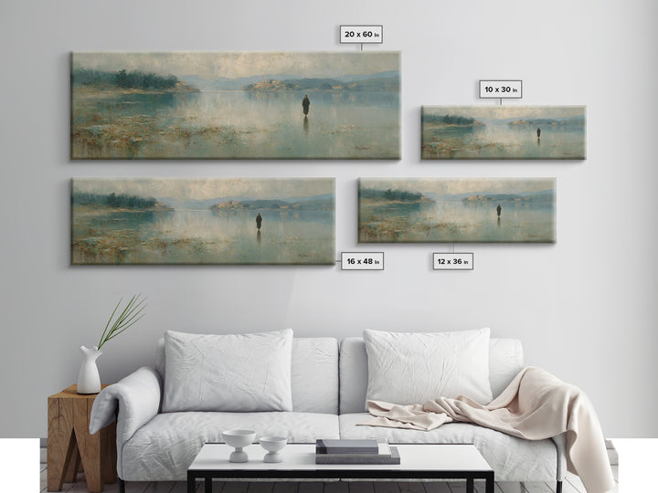 Sacred Stillness | Framed Canvas Print | Panoramic Art | Christian Art Canvas | Jesus Painting | Christmas Art | Christian Wall Art